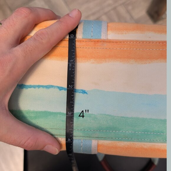 Coach, Hamptons Watercolor Canvas Mini Tote Bag, Multicolor Stripe, Leather Trim - Picture 10 of 15